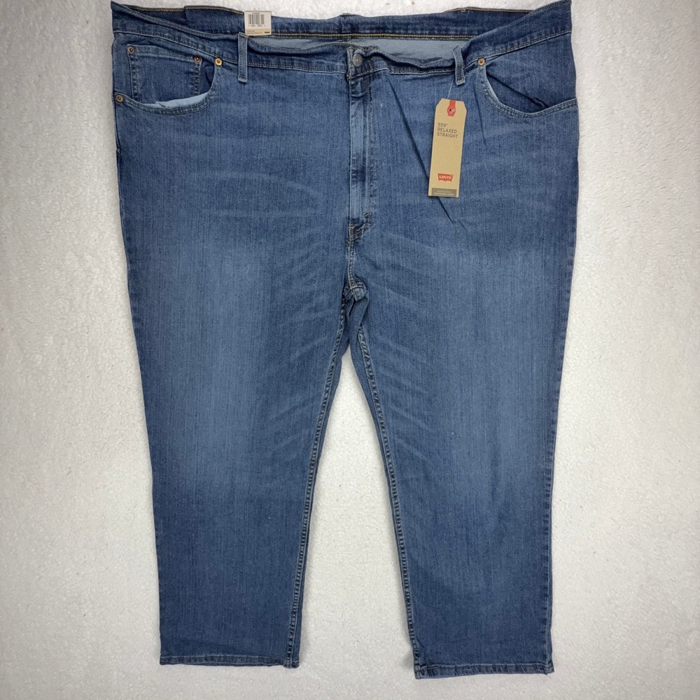 Levis 559 Relaxed Straight Jeans Mens 54x32 Big & Tall Stretch Blue Denim NWT - Picture 2 of 10